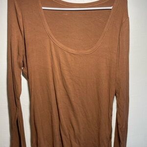 Women's Brown Long Sleeve Top